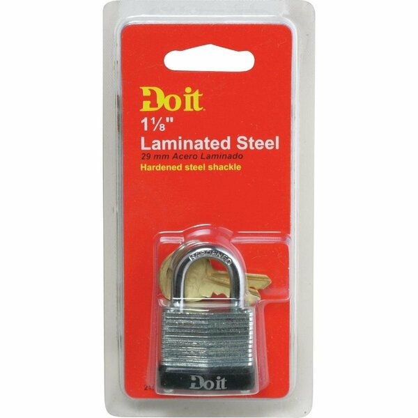 All-Source Laminated Steel 1-1/8in. Pin Tumbler Padlock 1807DDIB